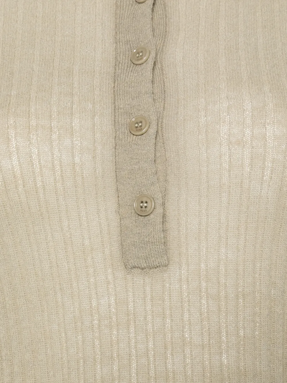 BOSS Ribgebreide polotop Beige