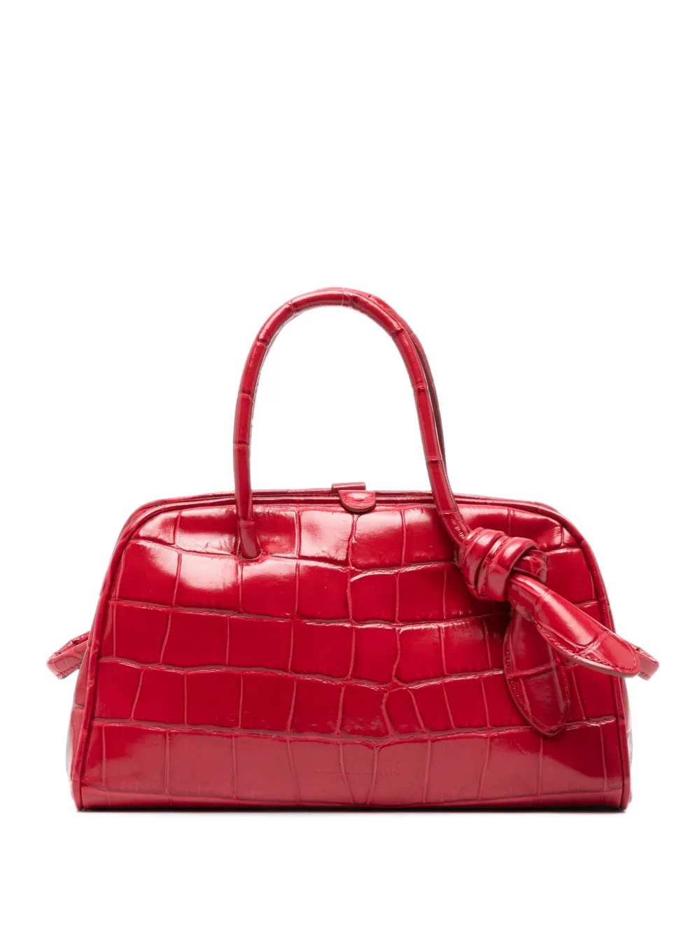 Jacquemus croc-effect knotted clutch bag - Rosso