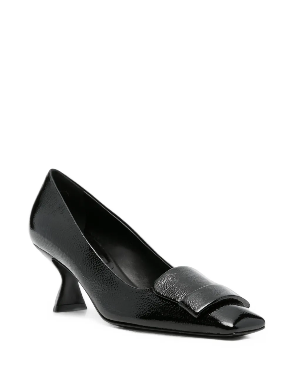 Sergio Rossi buckle-detail architectural-heel pumps Zwart
