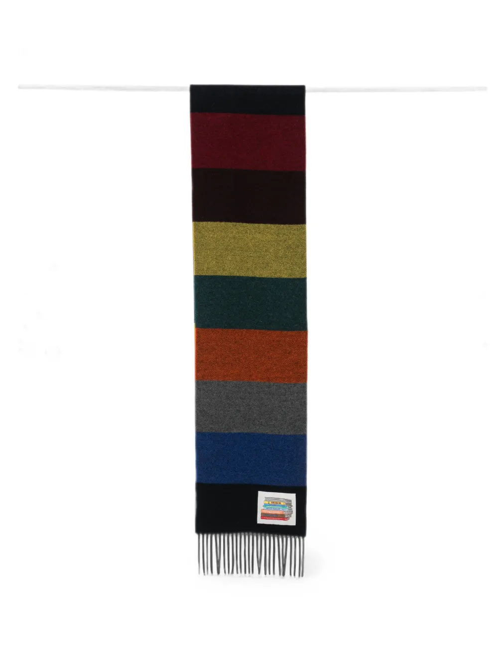 Paul Smith striped fringed scarf - Schwarz