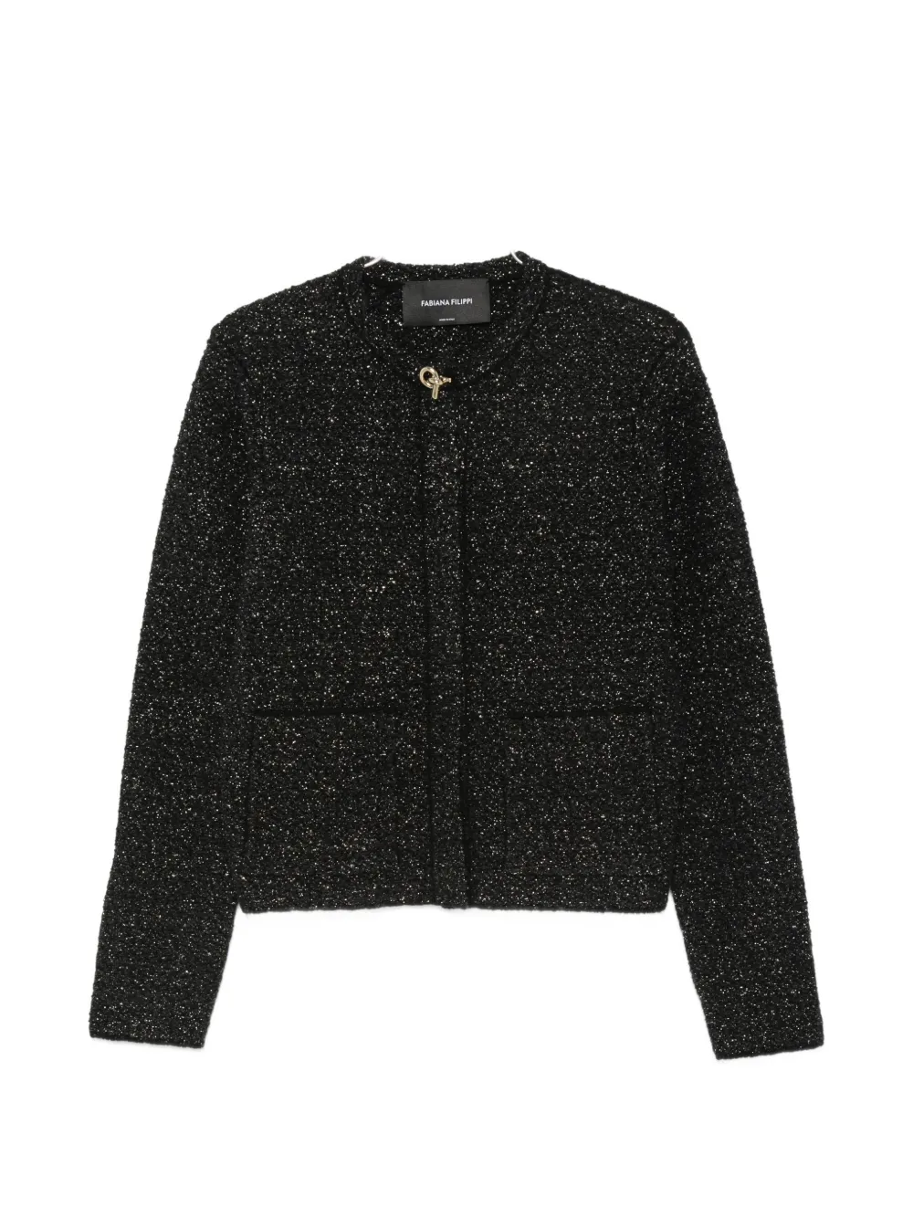 Fabiana Filippi bouclé-knit metallic-thread jacket - Nero