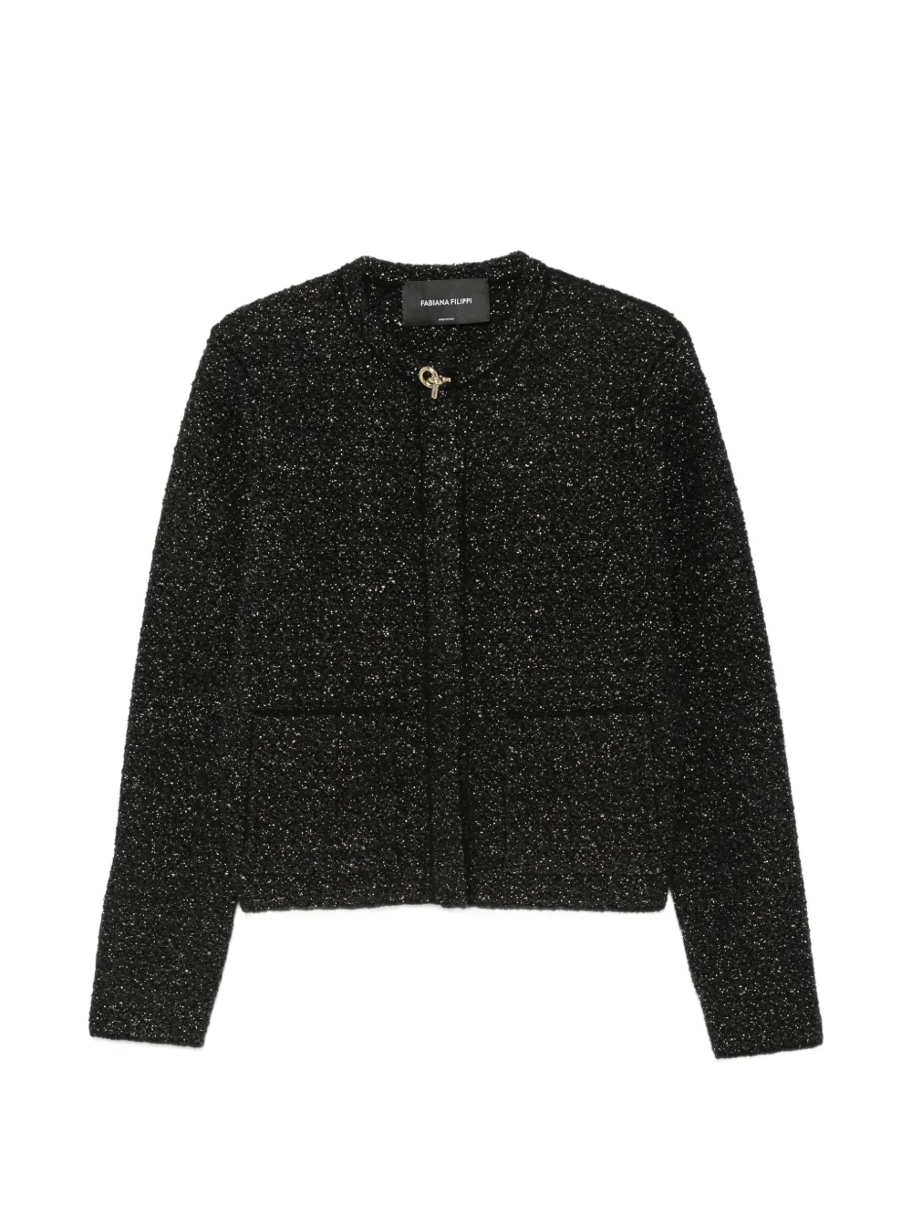 Fabiana Filippi bouclé-knit metallic-thread jacket - Nero