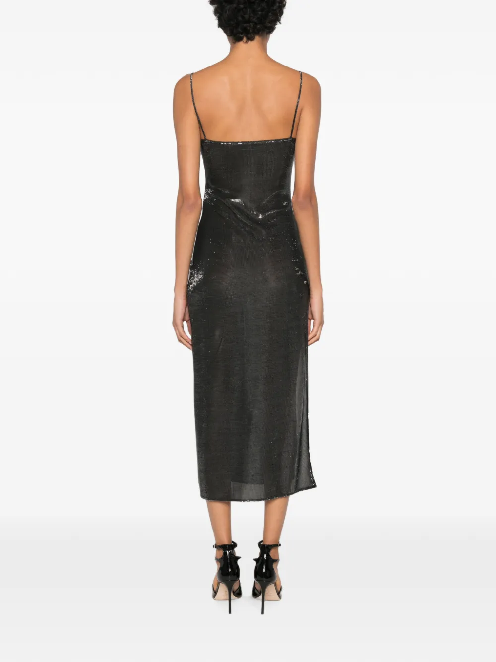 Gucci Jurk met zijsplit en glitter-effect Zwart