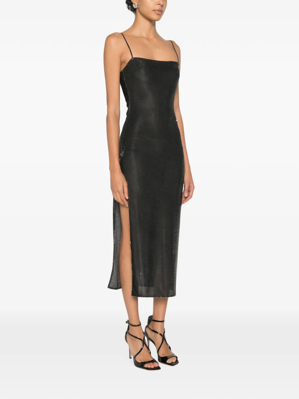 Gucci Jurk met zijsplit en glitter-effect Zwart