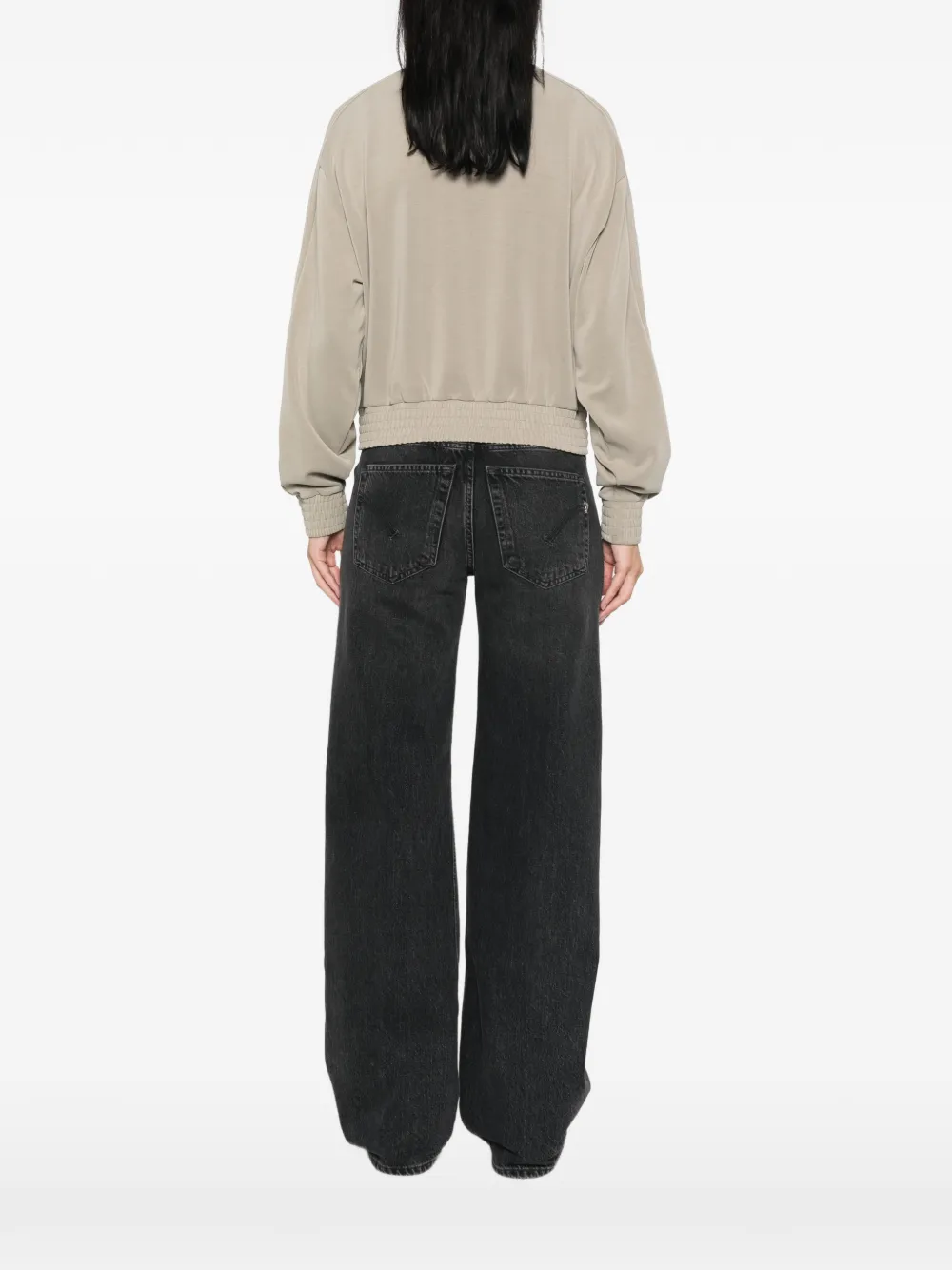 BOSS zip-fastening ribbed-trim sweatshirt Beige