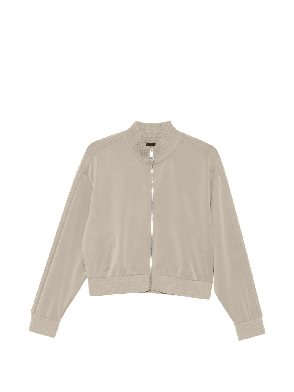 BOSS zip-fastening ribbed-trim sweatshirt - Toni neutri