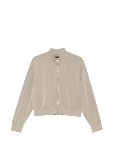 BOSS zip-fastening ribbed-trim sweatshirt
