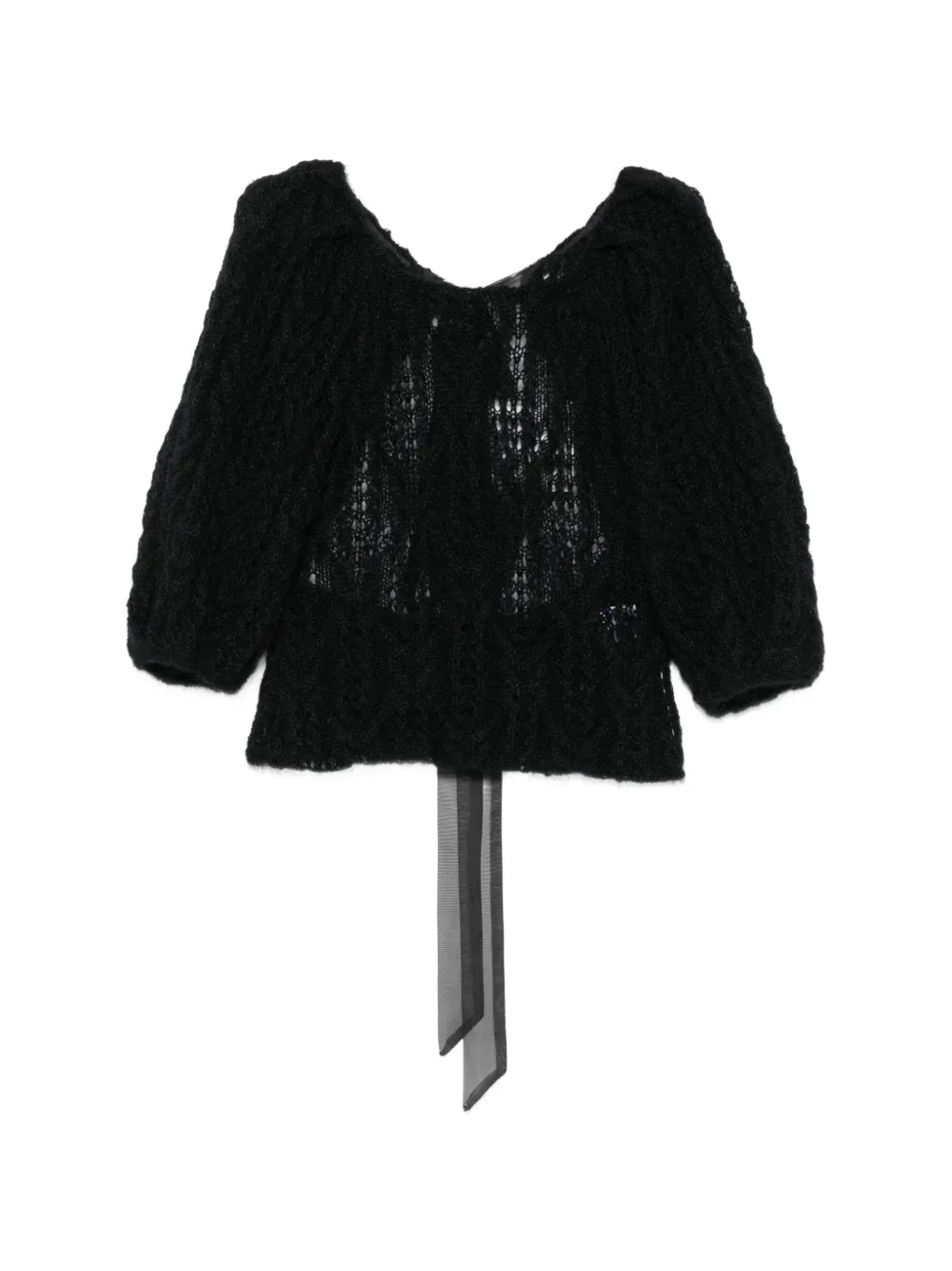 PAULINE DUJANCOURT open-back crochet-knit top - Nero