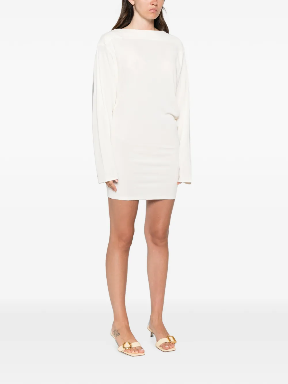 Jacquemus Gedrapeerde mini-jurk Wit