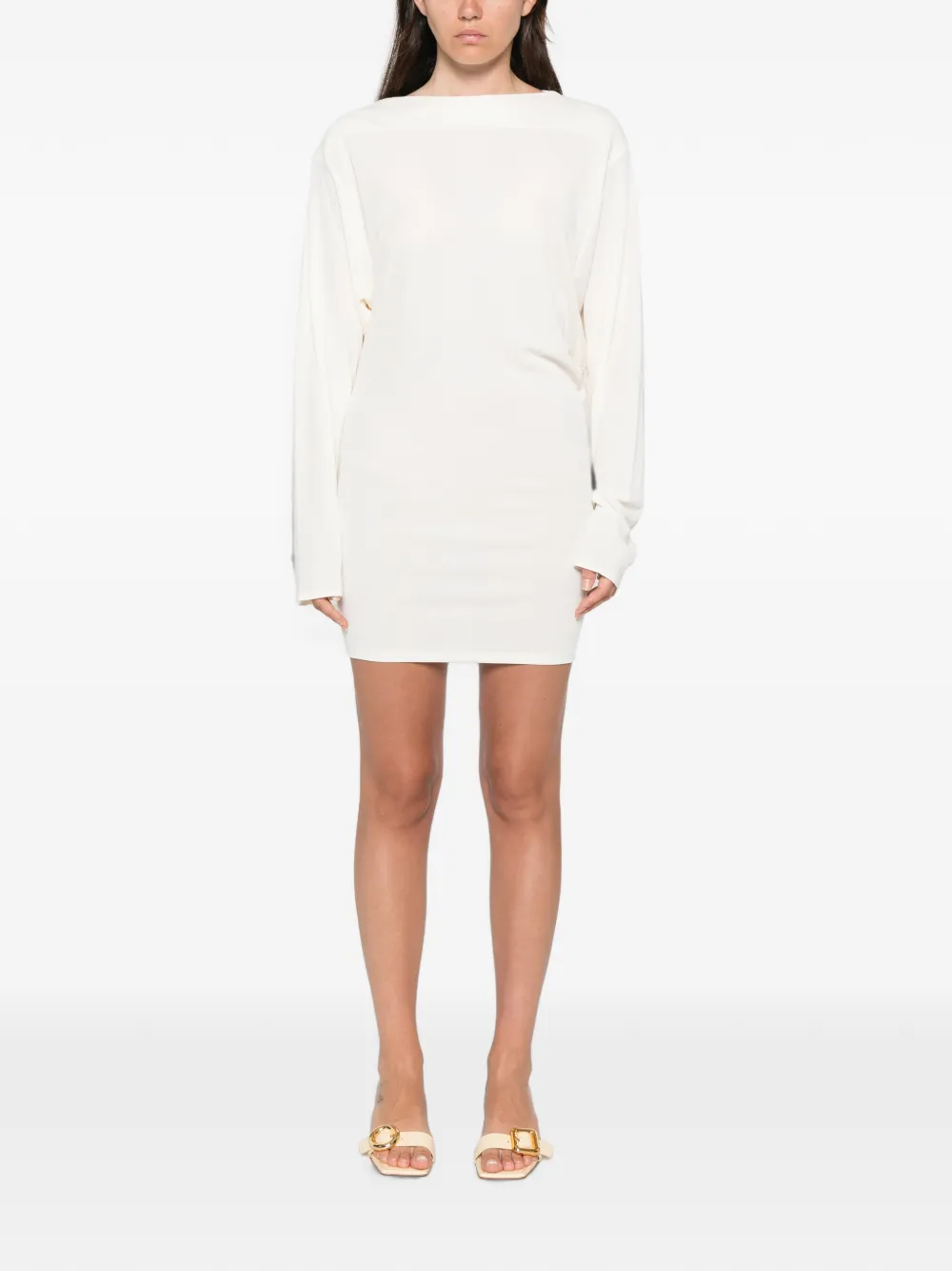 Jacquemus Gedrapeerde mini-jurk Wit