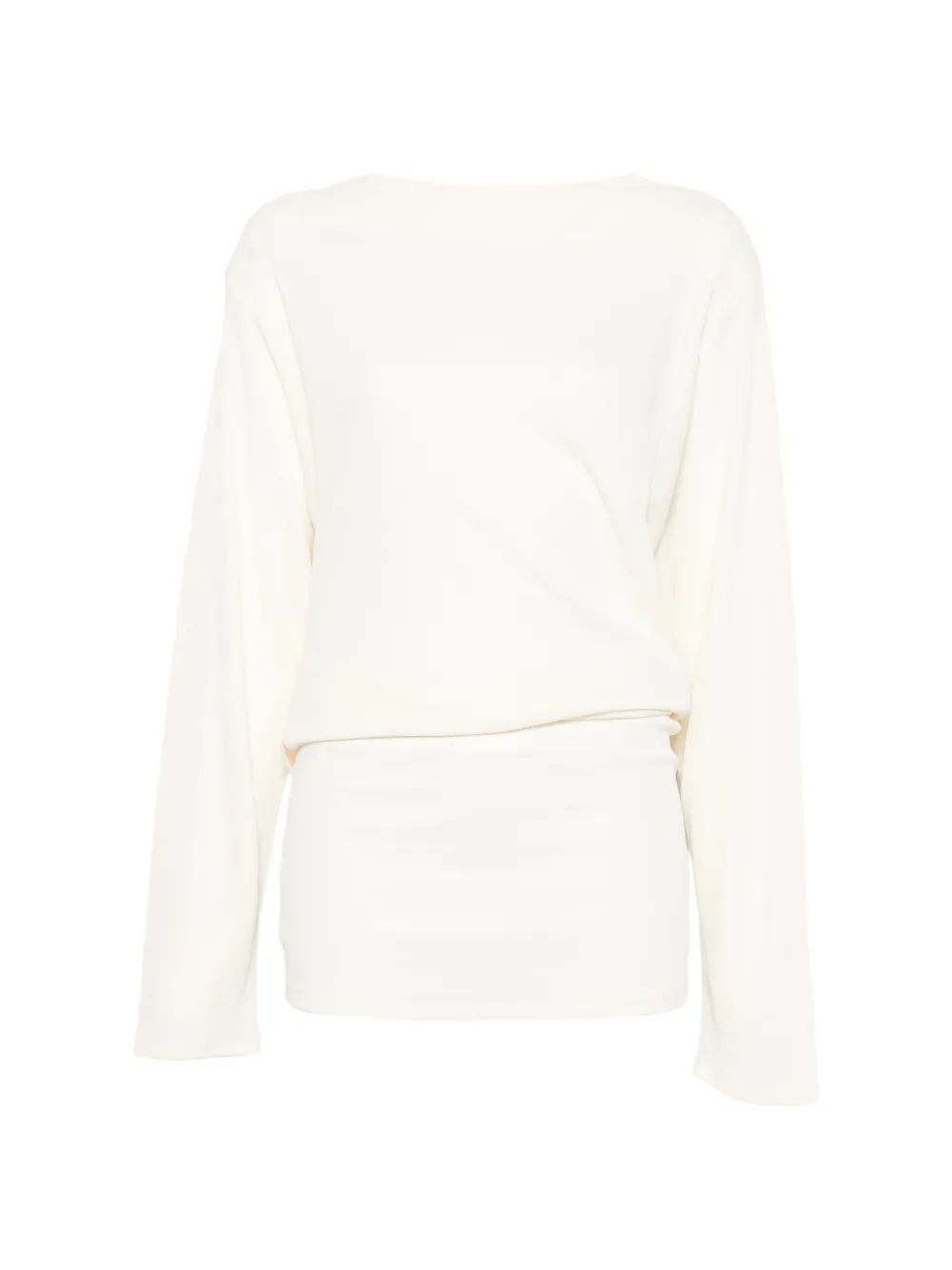 Jacquemus draped-back long-sleeve mini dress - Bianco