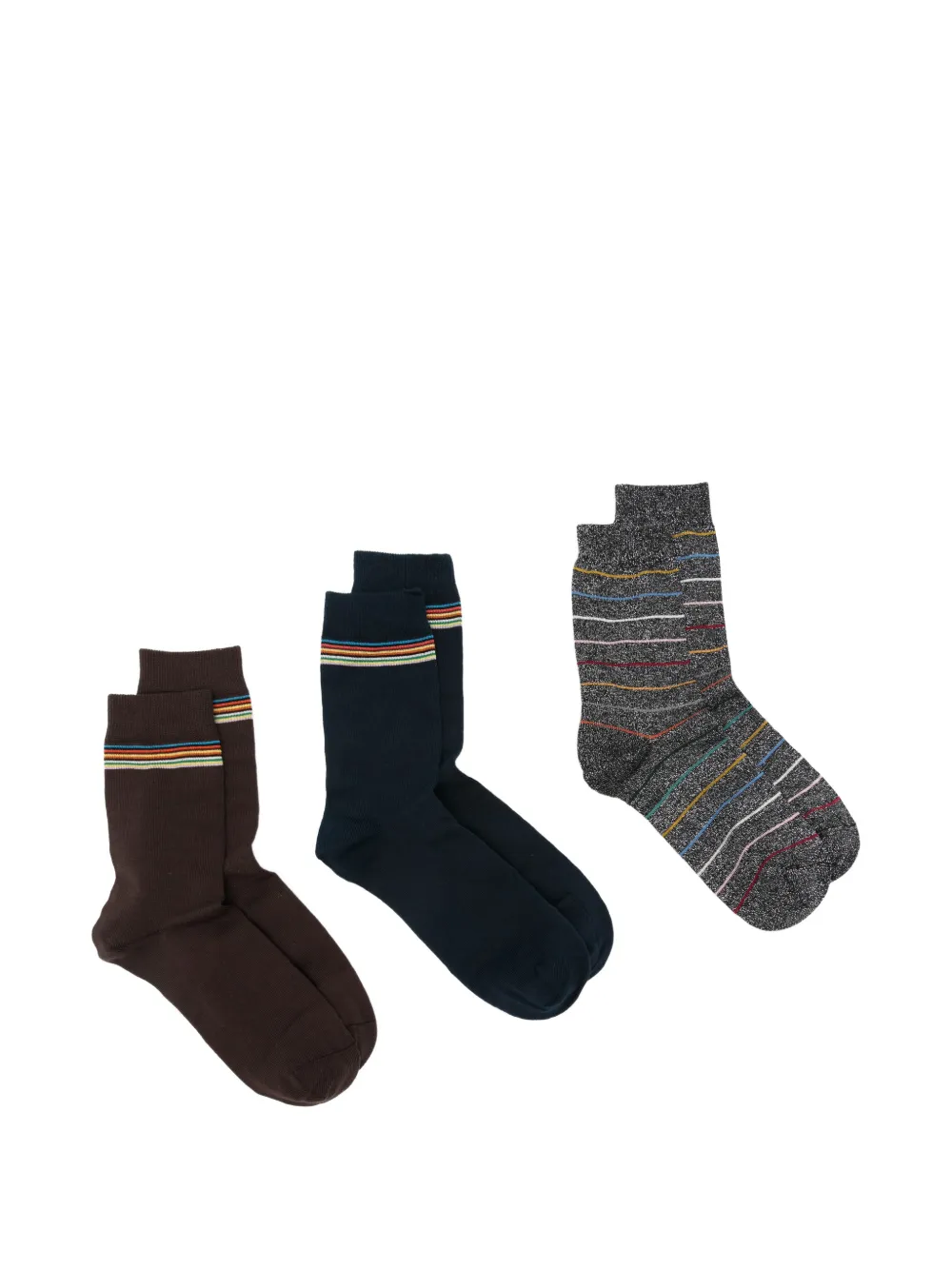 Paul Smith Artist Stripe three-pack socks - Blau