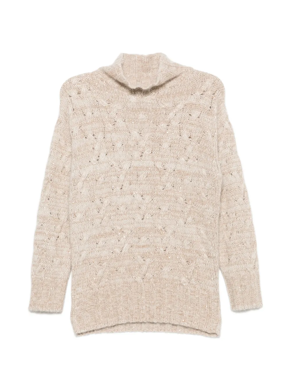 Fabiana Filippi cable-knit sequin-embellished sweater - Toni neutri