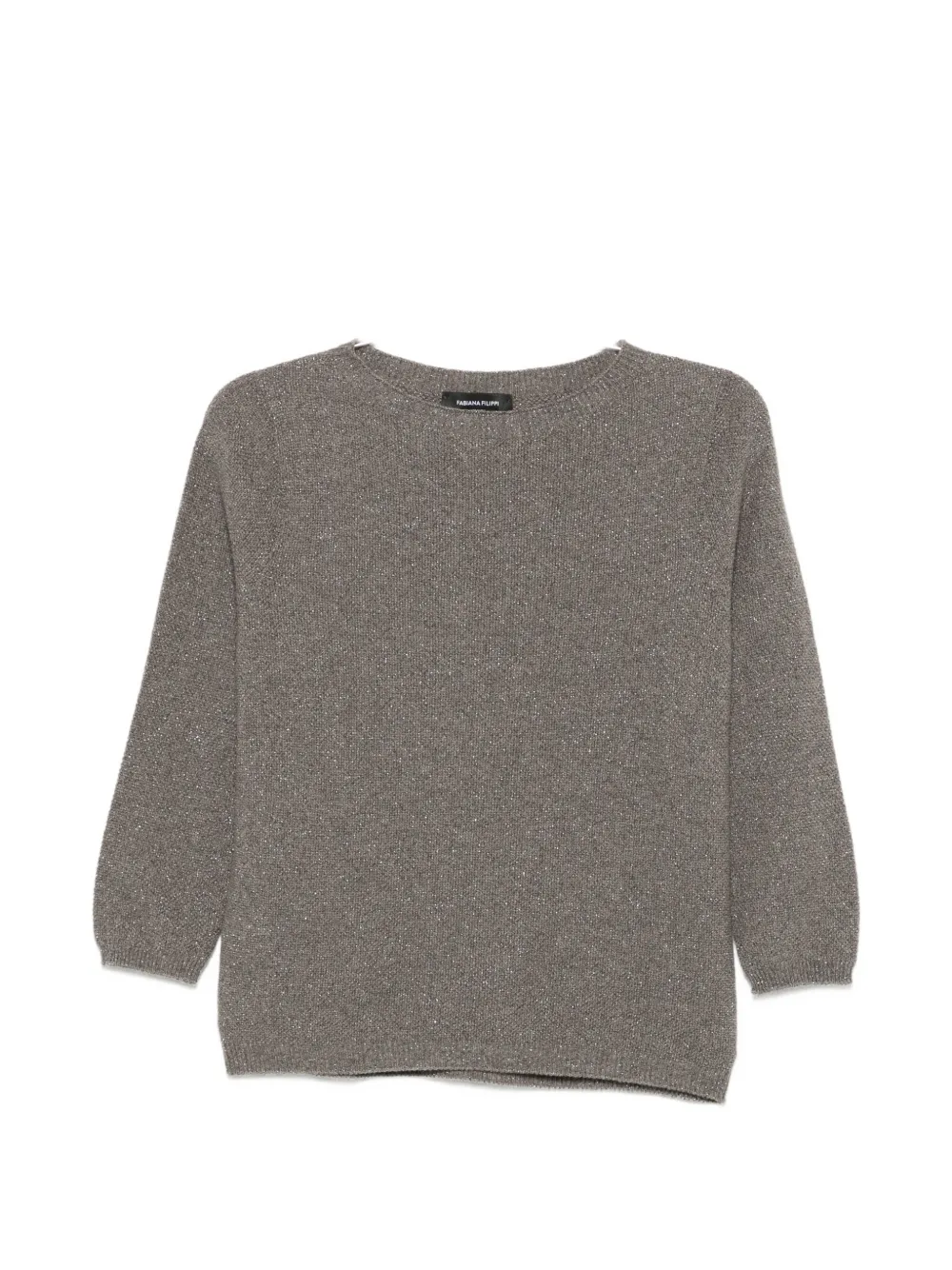Fabiana Filippi fine-knit three-quarter sleeve sweatshirt - Grigio