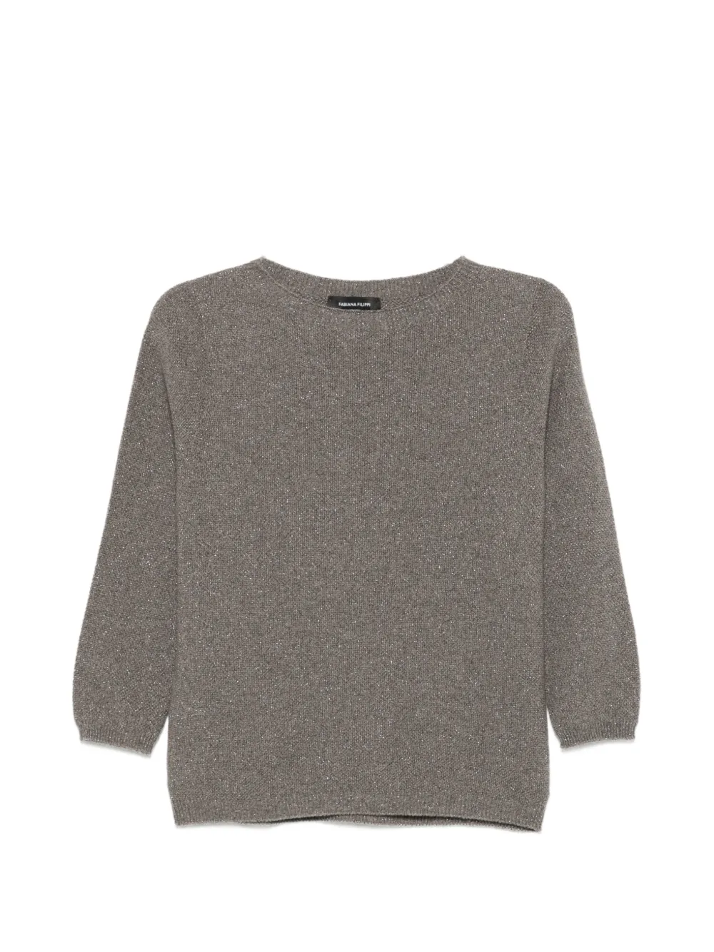 Fabiana Filippi fine-knit three-quarter sleeve sweatshirt - Grigio