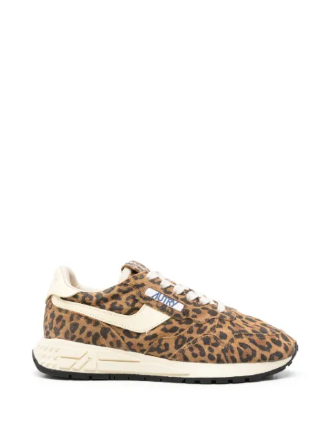 Autry tenis de piel con estampado de leopardo