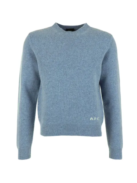 A.P.C. logo-knit crew-neck sweater