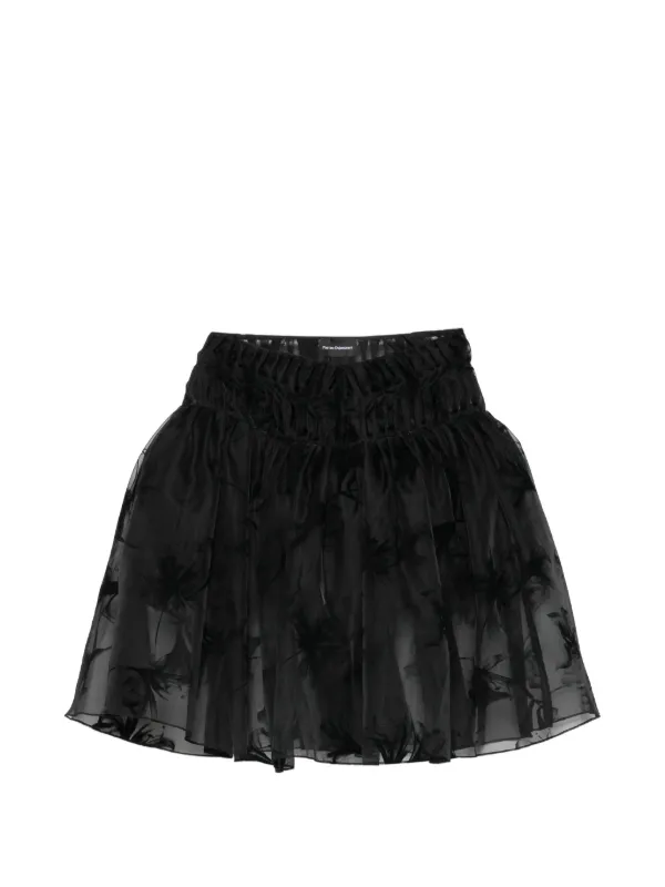 Pauline Dujancourt Floral-print Ruffled Midi Skirt in Black