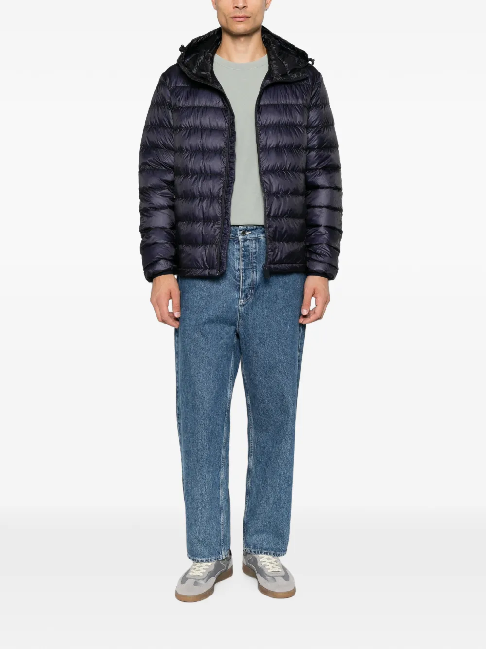 ASPESI Nelson gewatteerd jack met capuchon Blauw
