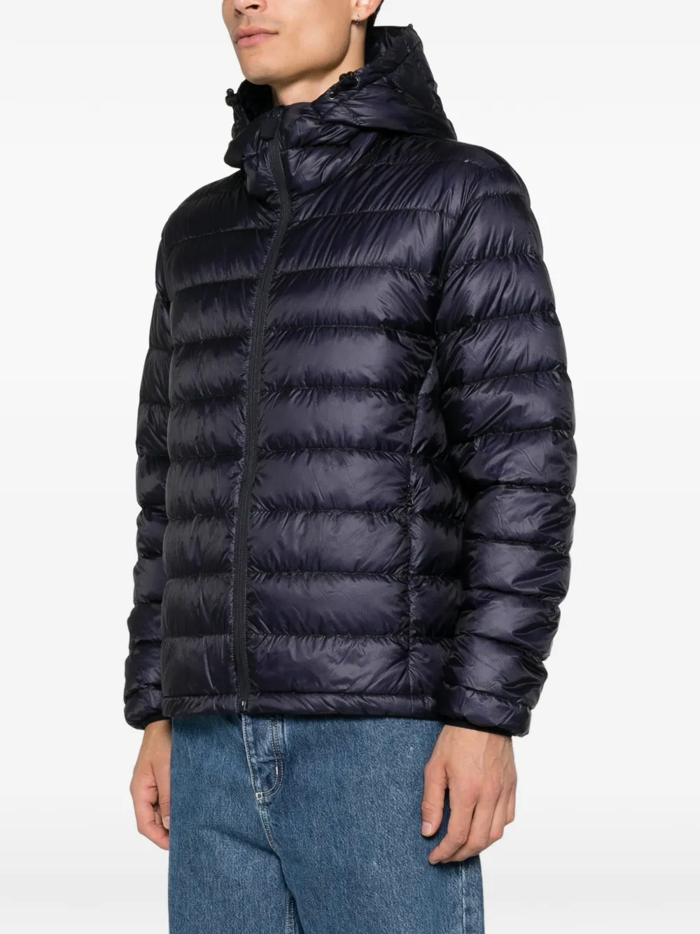 ASPESI Nelson gewatteerd jack met capuchon Blauw
