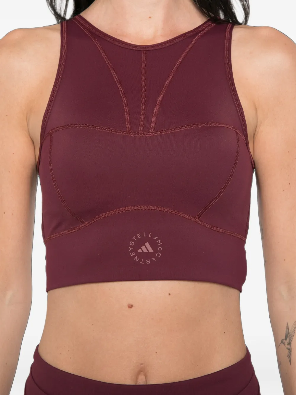 adidas by Stella McCartney x Stella McCartney sporttop met mesh vlakken en uitgesneden details Rood