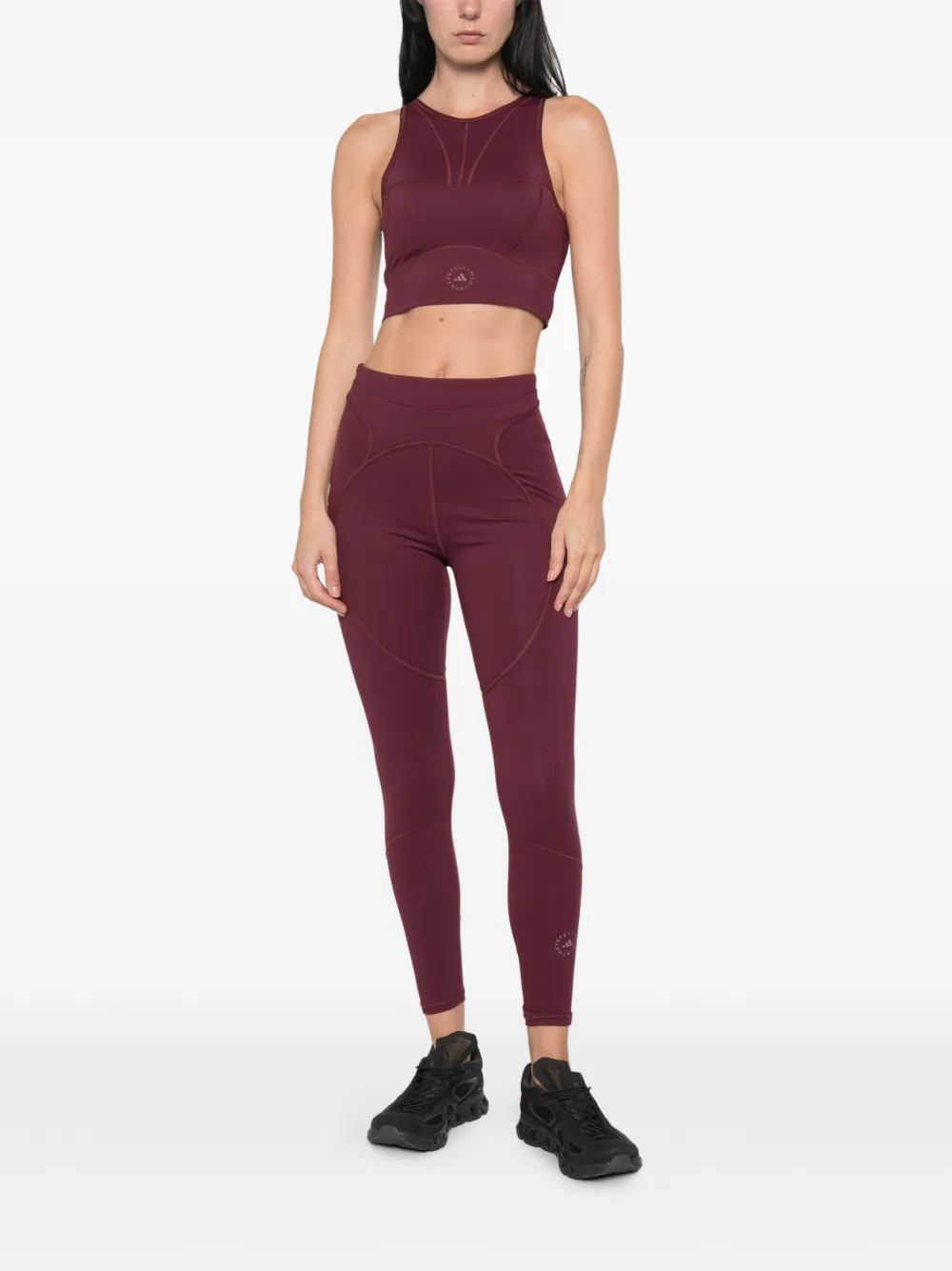 adidas by Stella McCartney x Stella McCartney sporttop met mesh vlakken en uitgesneden details Rood