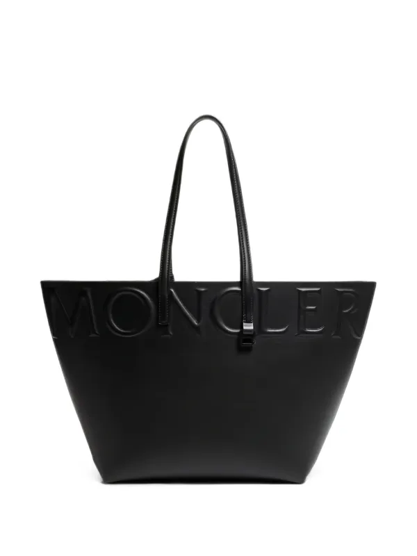 Moncler ロゴ レザーハンドバッグ | ブラック | FARFETCH JP