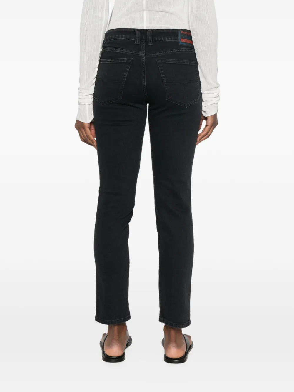 Diesel 1992 D-Jiann jeans met logo-patch Zwart