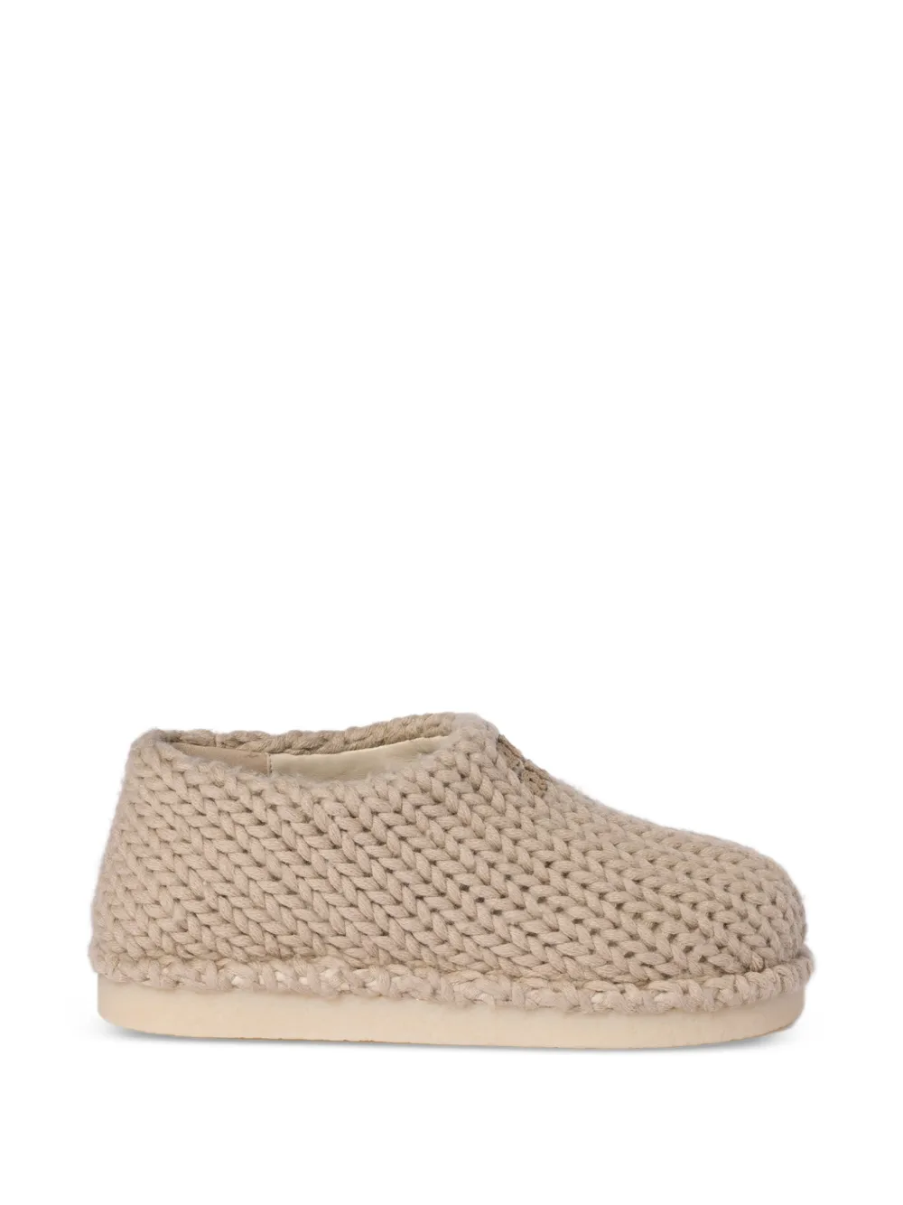 Miu Gebreide muiltjes Beige