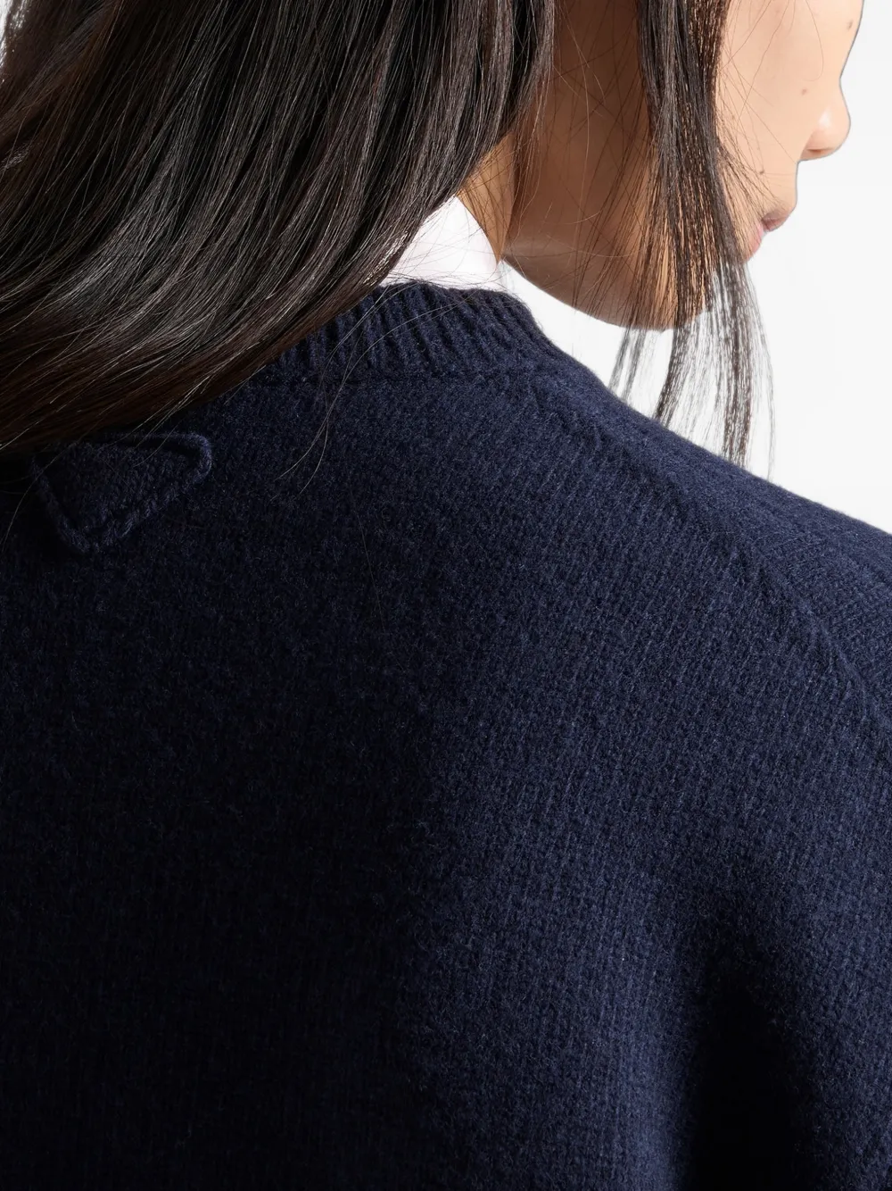 Prada Trui van wol en suède Blauw