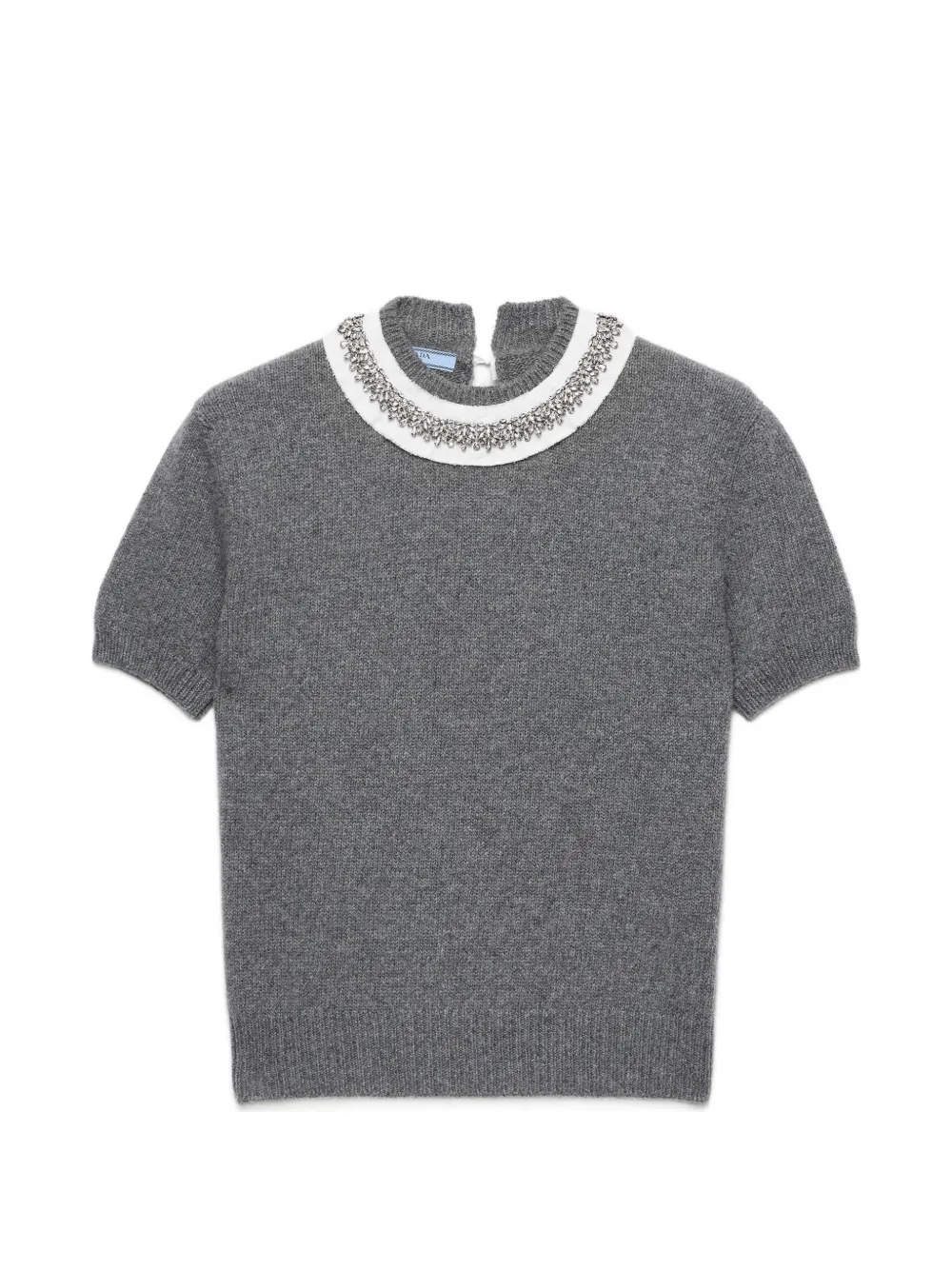 Prada short-sleeved wool and cashmere sweater - Grey