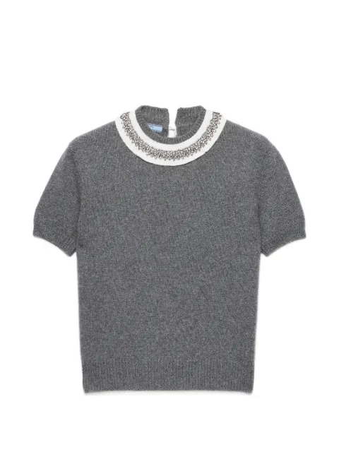 Prada short-sleeved wool and cashmere sweater