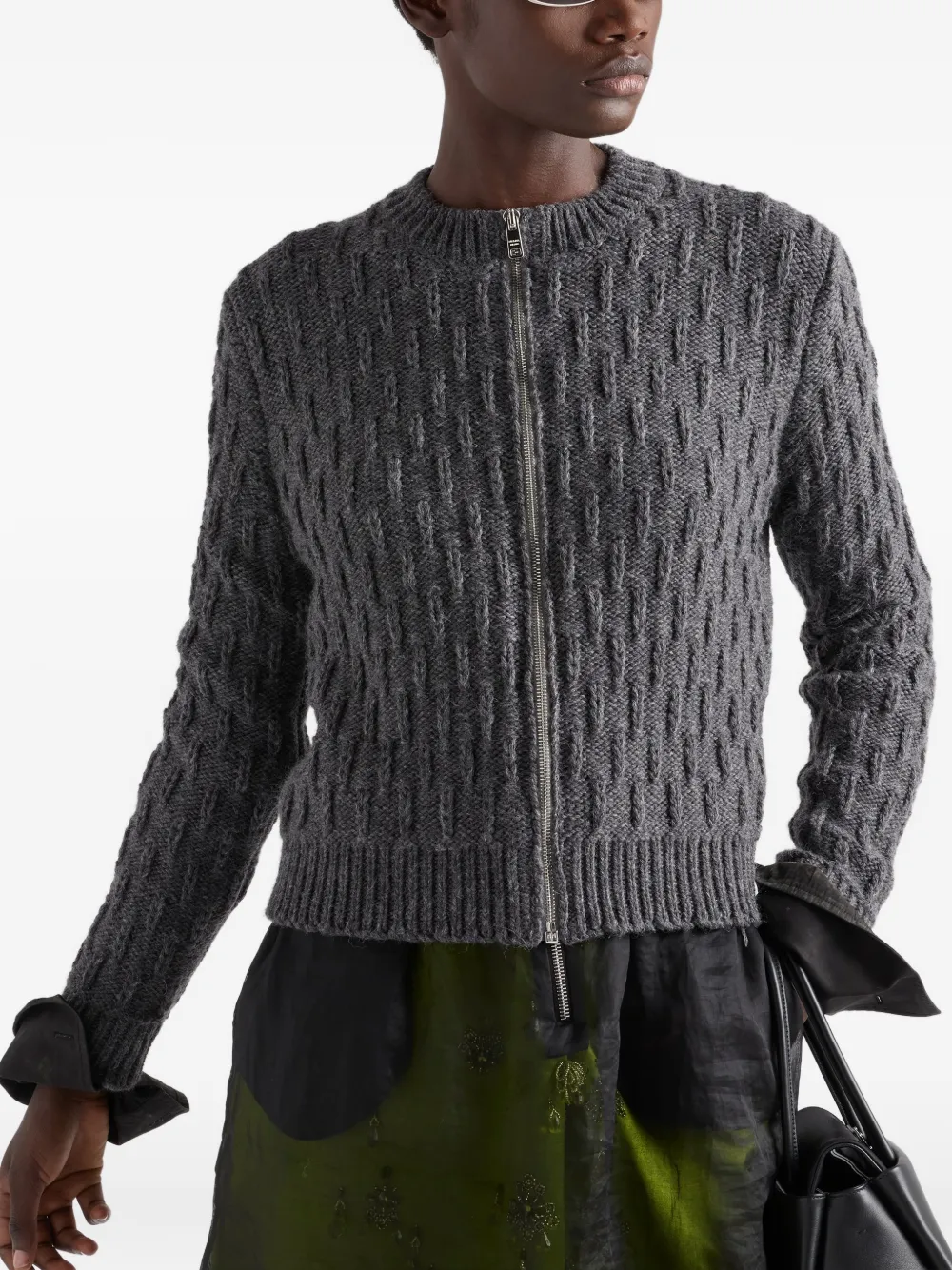 Prada Wollen en alpaca vest Grijs