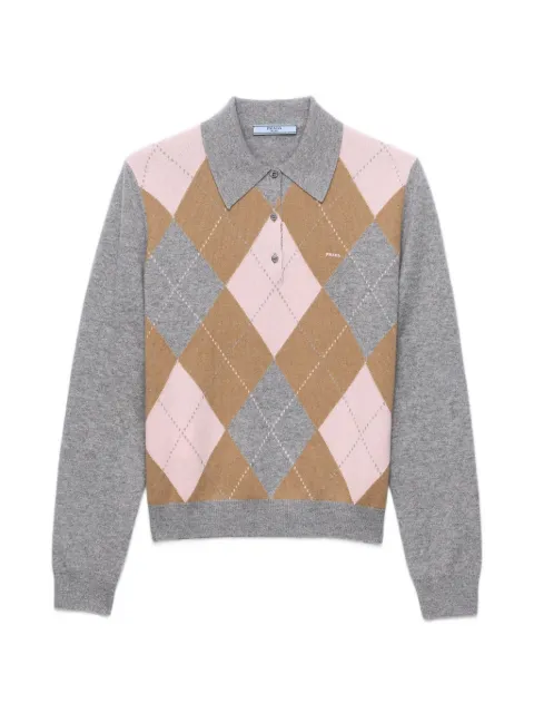 Prada argyle cashmere sweater