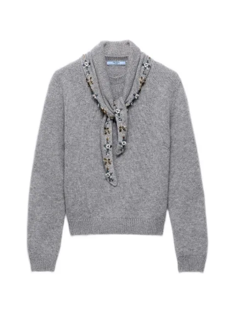 Prada cashmere crew-neck sweater with scarf