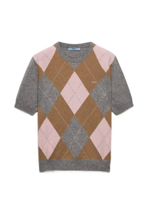 Prada argyle cashmere sweater