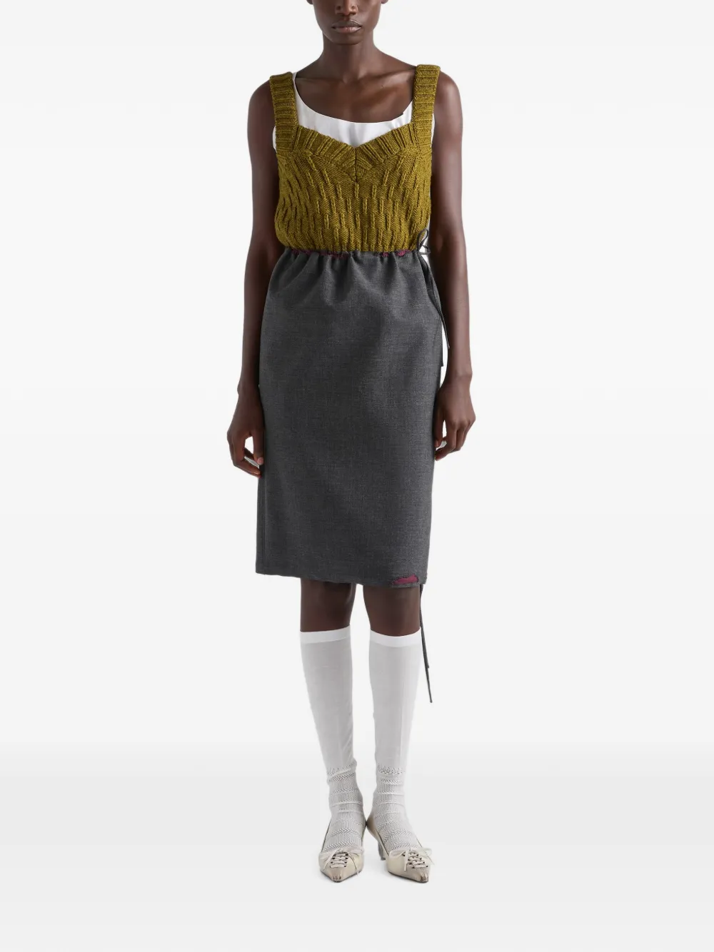 Prada Wollen en alpaca top Groen