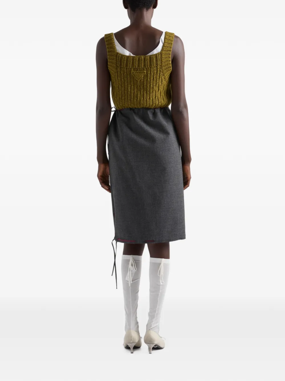 Prada Wollen en alpaca top Groen