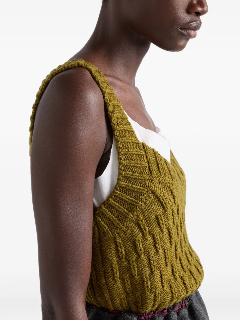 Prada Wollen en alpaca top Groen