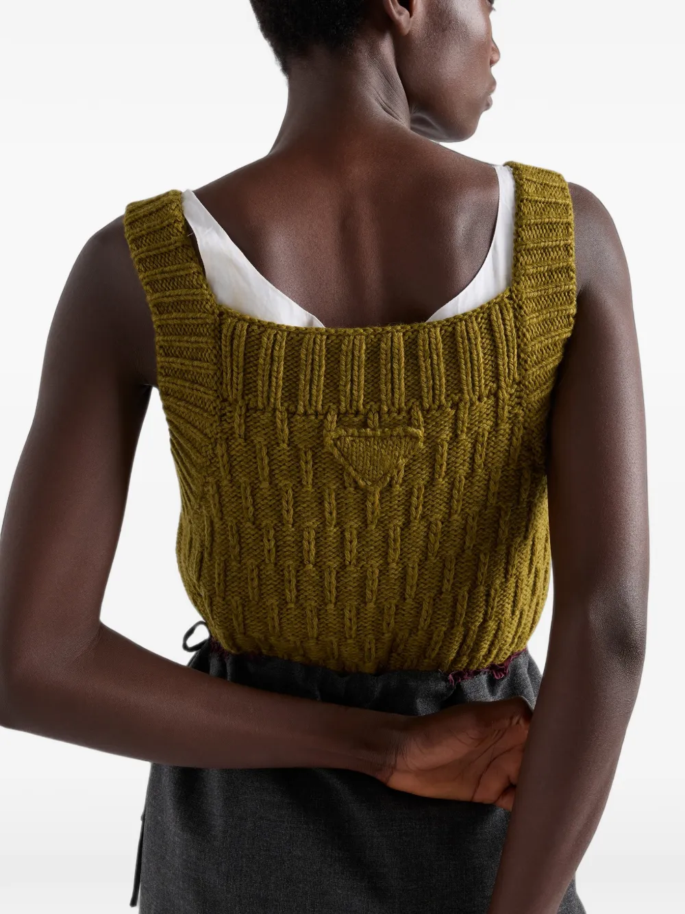 Prada Wollen en alpaca top Groen