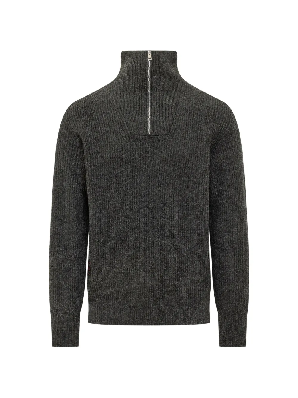 AMARANTO ribbed-knit half-zip sweater