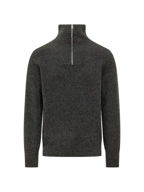 AMARANTO  ribbed-knit half-zip sweater