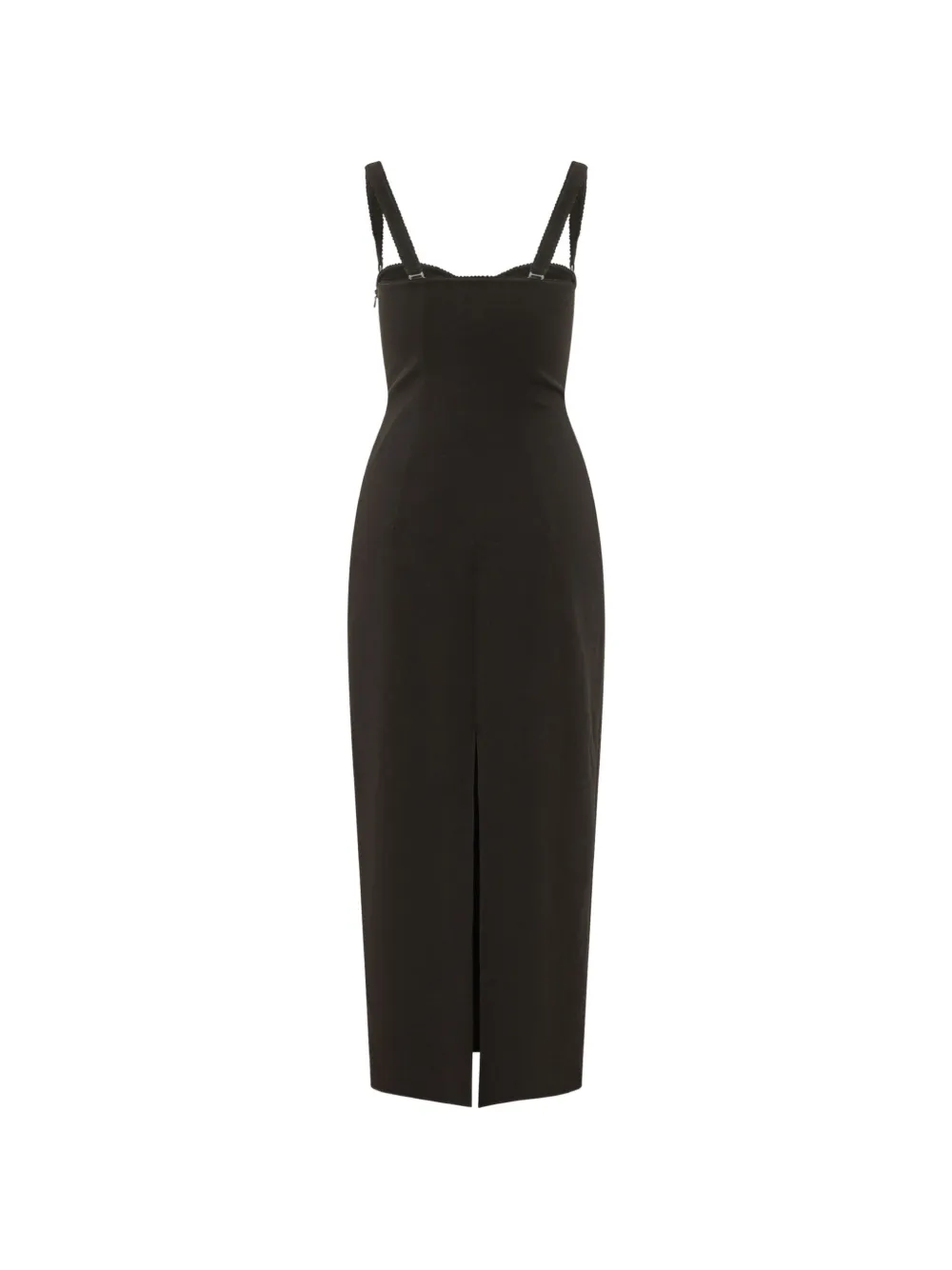 DES PHEMMES Verfraaide bustier midi-jurk Zwart