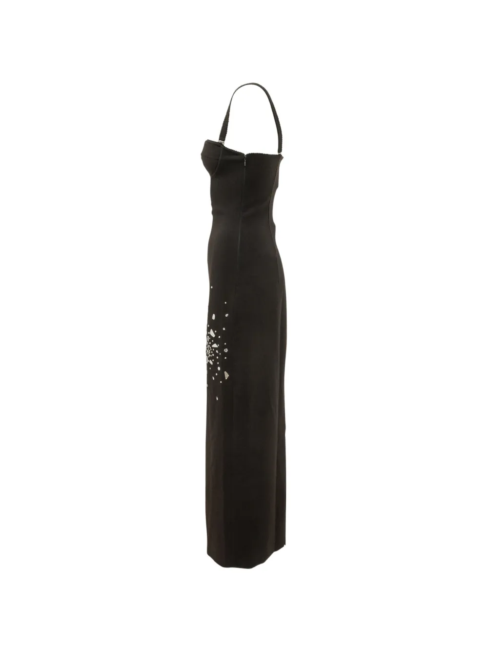 DES PHEMMES Verfraaide bustier midi-jurk Zwart