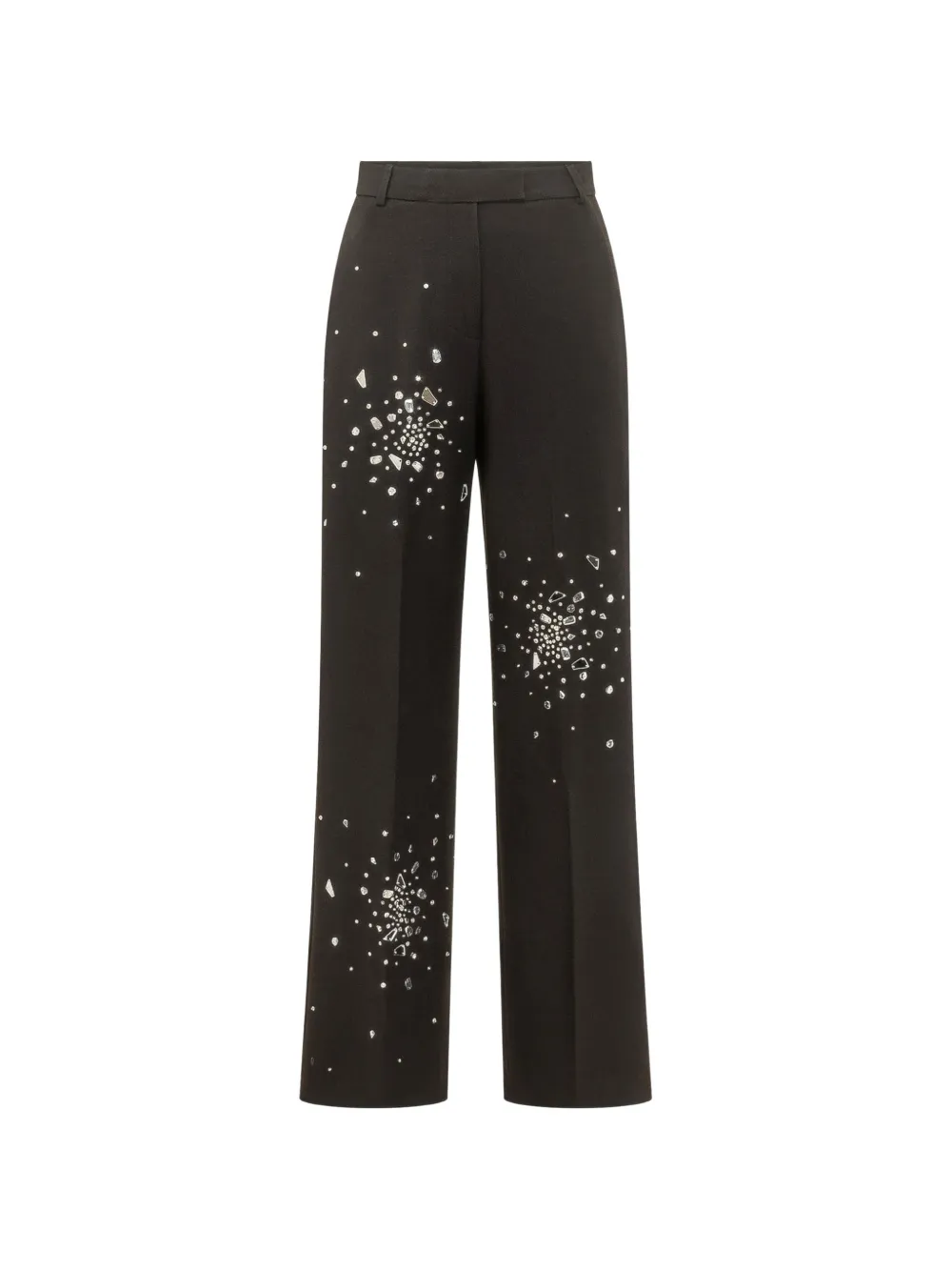 DES PHEMMES crystal-embellished wide-leg trousers - Nero