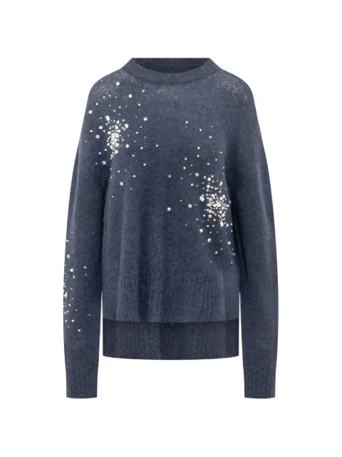 DES PHEMMES faux-pearl embellished sweater