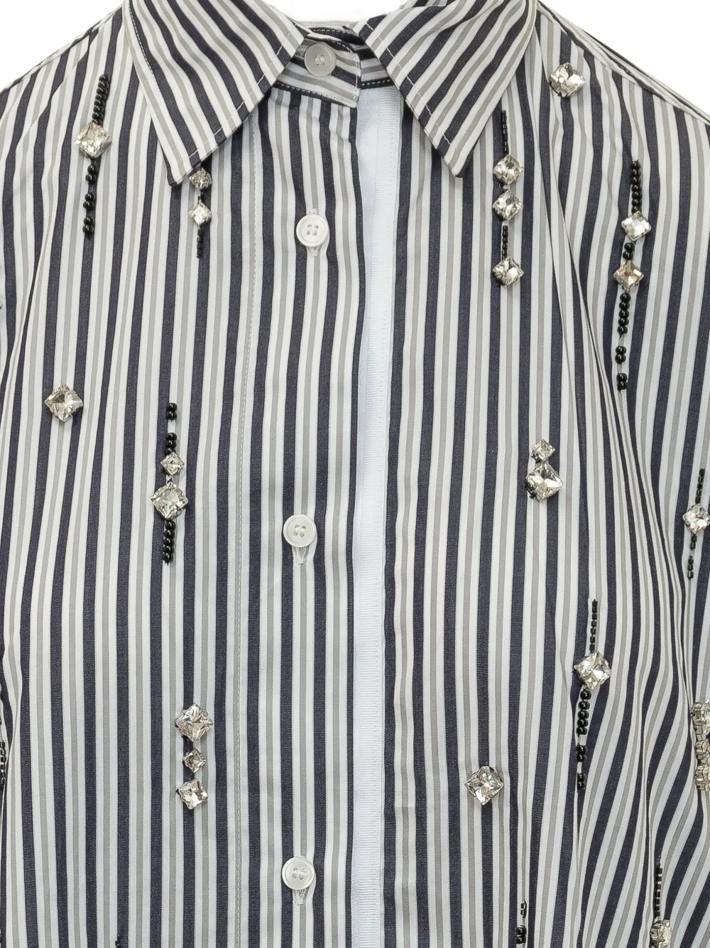 DES PHEMMES Blouse verfraaid met kristallen Wit