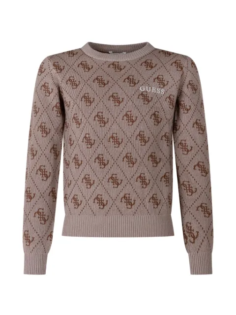 guess kids crew-neck jacquard sweater