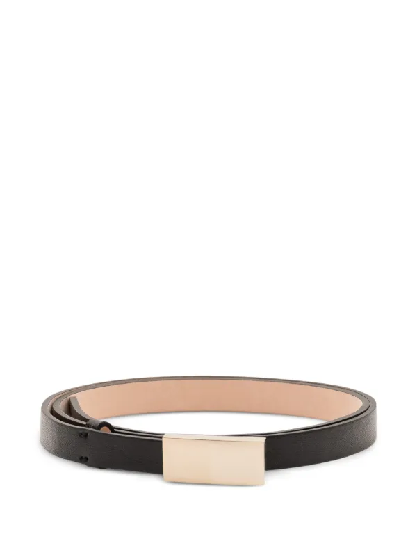 Victoria Beckham Portofino Mirror Leather Belt in Black