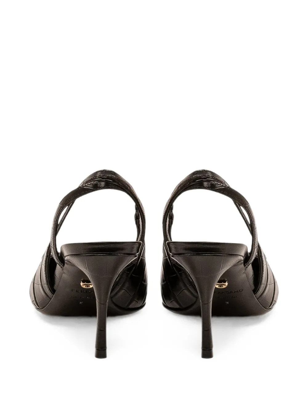 Ferragamo Dafne croc-effect slingback heeled pumps Zwart
